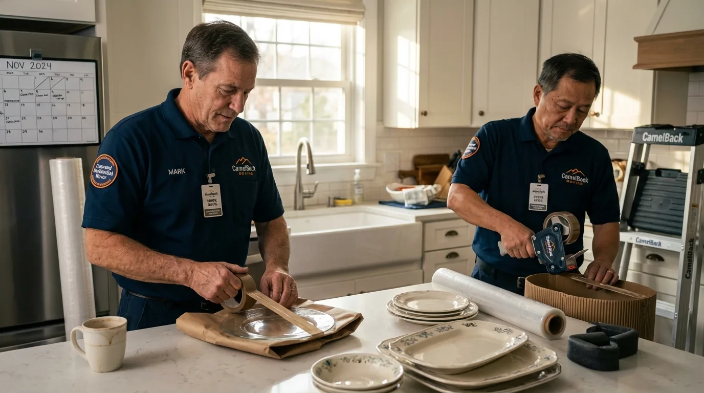 Professional crew packing kitchen dishware in Fort Wayne, IN